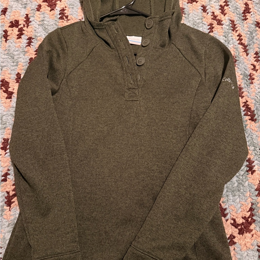 Women's Olive Hooded Sweater